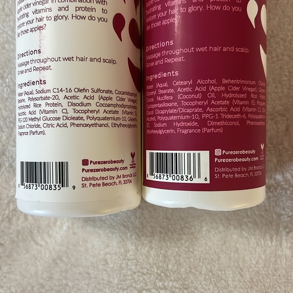 Purezero Apple Cider Vinegar Detoxifying Shampoo & Conditioner 12 FZ (each) set - Picture 5 of 6